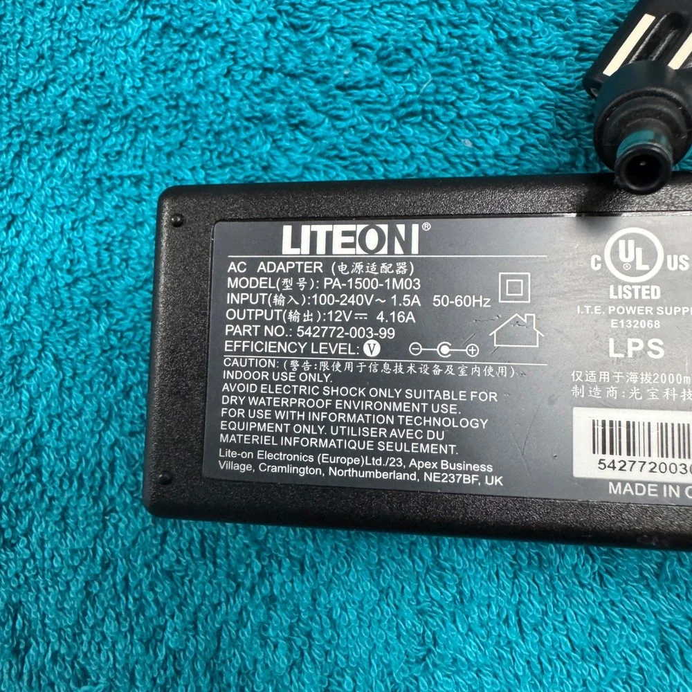 Liteon AC Adapter PA-1500-1M03 12V 4.16A Power Supply 542772-003-99 Black